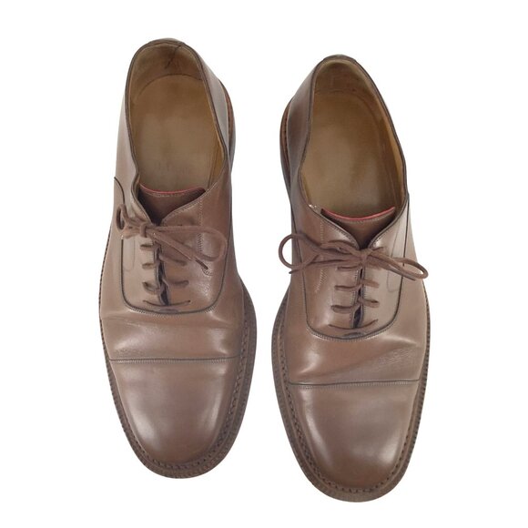 Bally Scribe Mens Brown Leather Cap Toe Lace Up Oxford Dress Shoes Size 9 - Picture 4 of 8